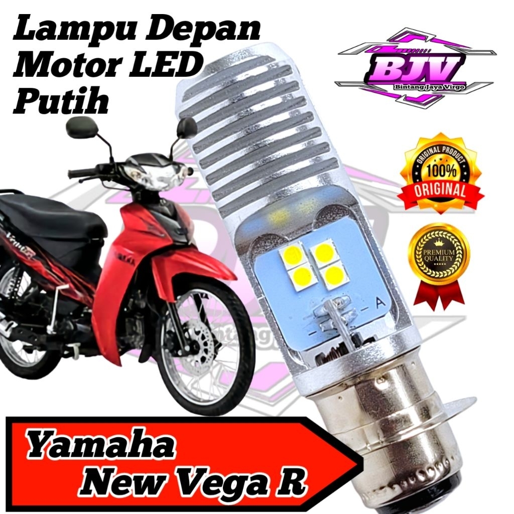 Lampu Depan Motor Yamaha Vega R New LED Putih Ac/Dc 12Volt Pengganti Dop/Bohlam Standart T19