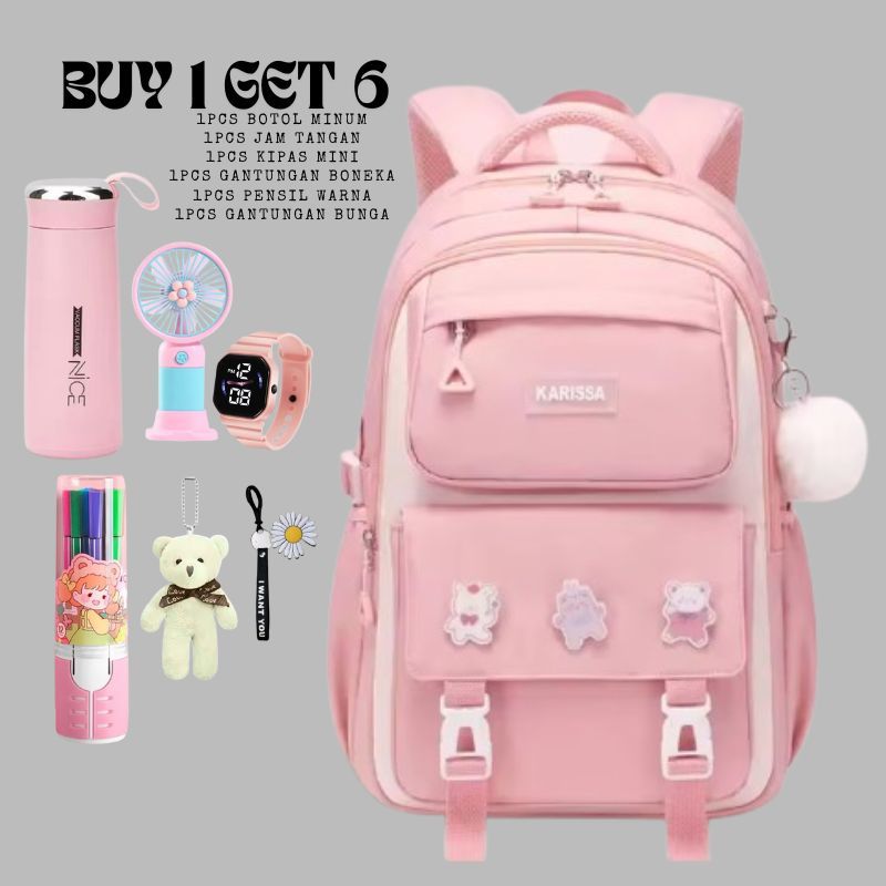 Tas Sekolah Anak Perempuan SD SMP SMA Tas Sekolah Wanita Korea Tas Punggung Anak