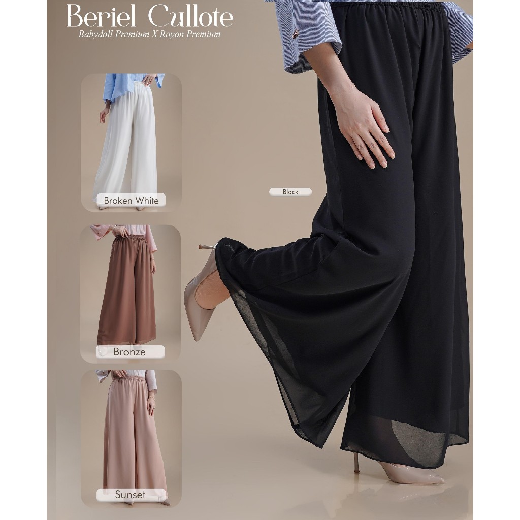 BERIEL CULOTTES BY NADHEERA LUXURY CELANA KULOT POLOS SIMPEL OUTFIT HANGOUT KULIAH