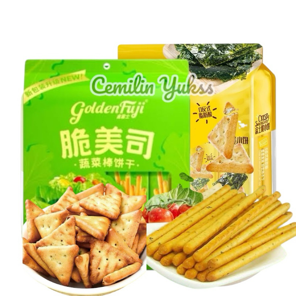 

Golden Fuji Vegetable Stick Biscuit 128g Biskuit Stik Rasa Sayuran Golden Fuji Small Biscuit Seaweed