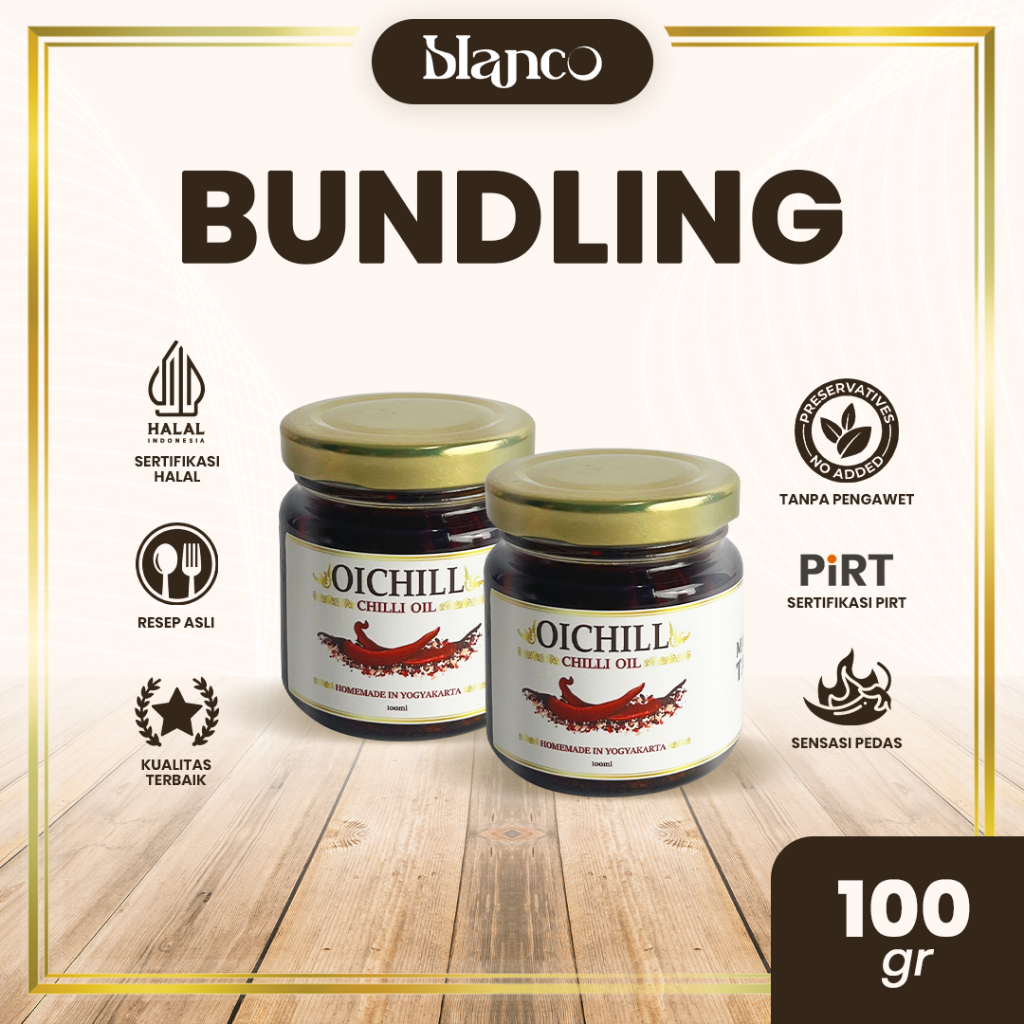 

Chili Oil by Blanco - Minyak Cabai | Resep Alami | Sensasi Pedas Juara | 100% Cabai | Bundling Hemat