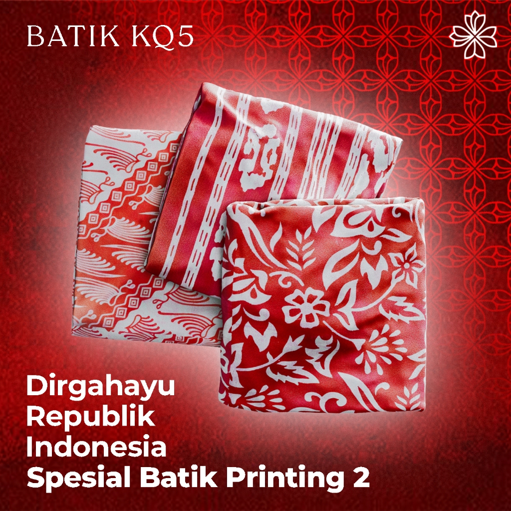 Kain Batik Printing Merah Putih 17 Agustus Katun Murah Adem Halus Asli Pekalongan Bahan Jahit Kemeja