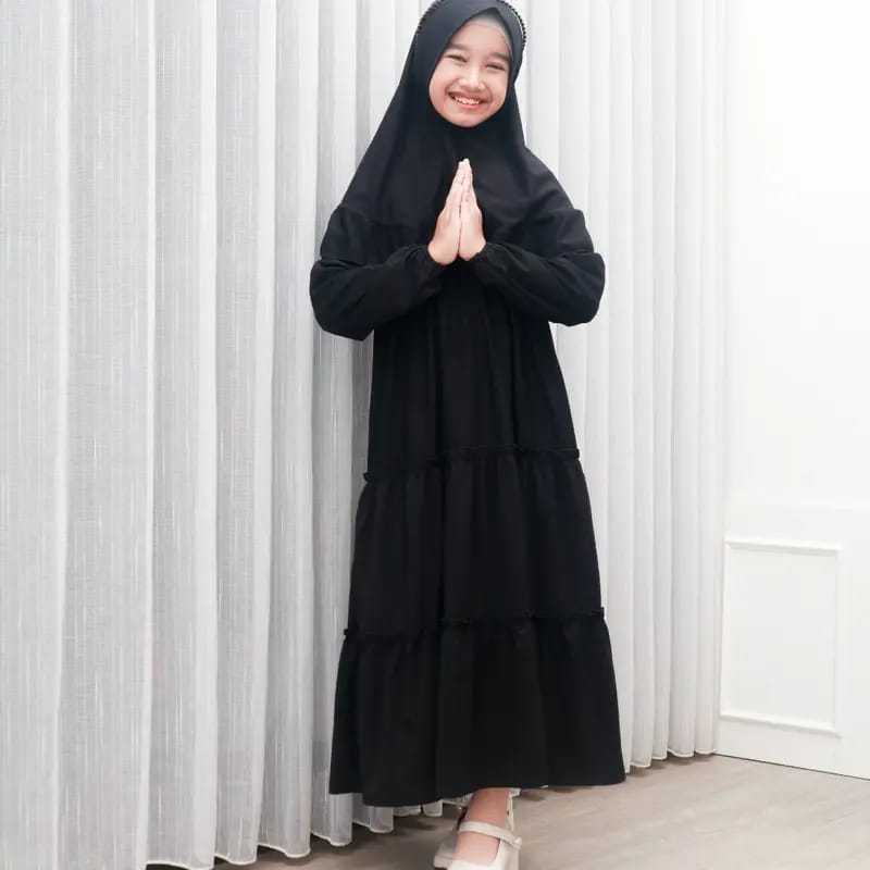Gamis Anak Perempuan Modern 2025 Ufairah Series Baju Dress Busana Muslim Anak Gamis Remaja Gamis Tan