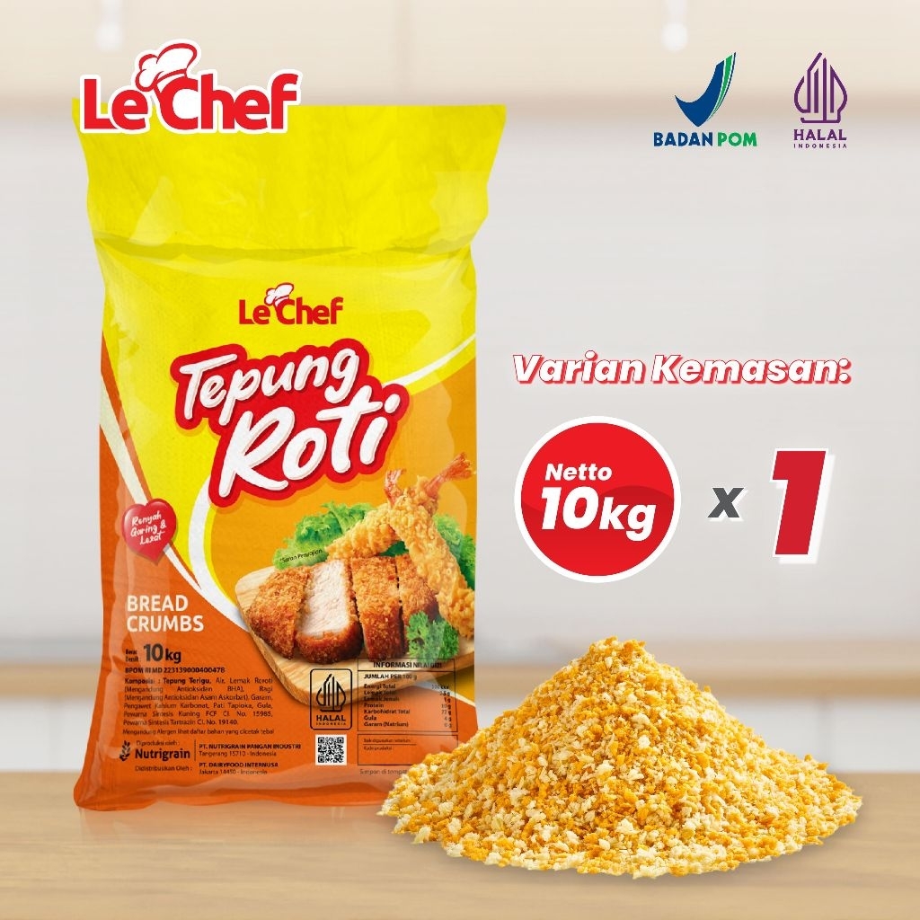 

TEPUNG ROTI BREADCRUMBS LE CHEF 10KG BALL