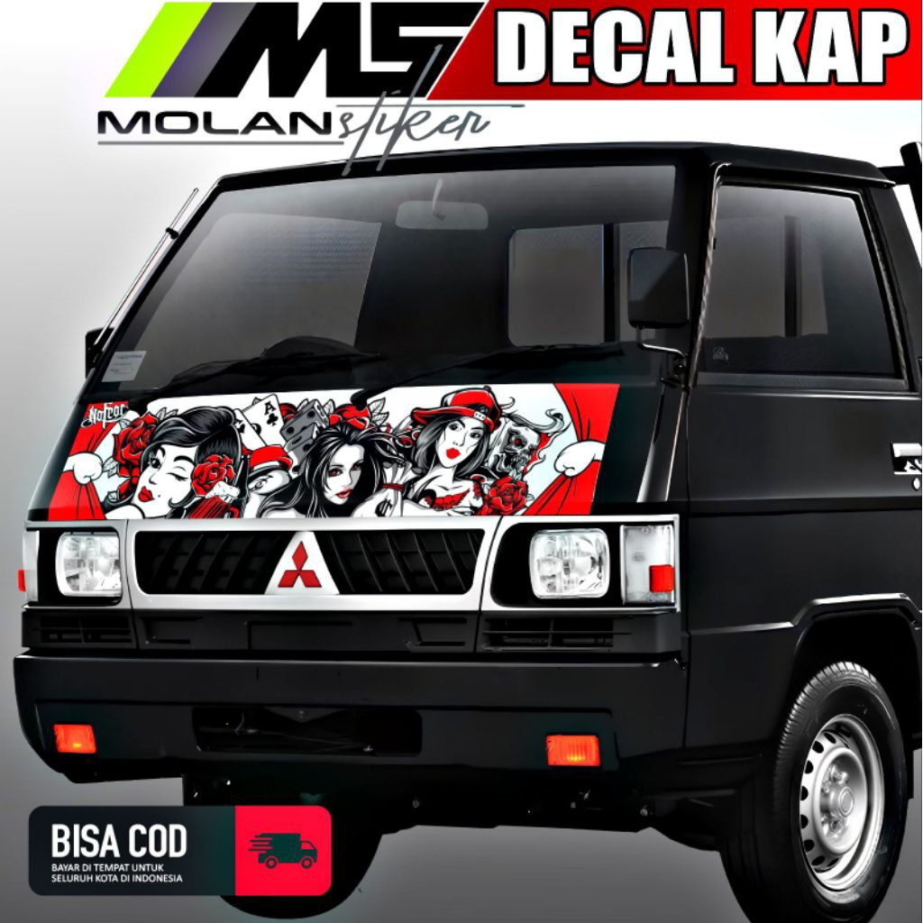 Decal Sticker Striping Variasi Kabin Depan L300 Pickup Decal Kap/Kabin Depan L300 Pu Decal Universal
