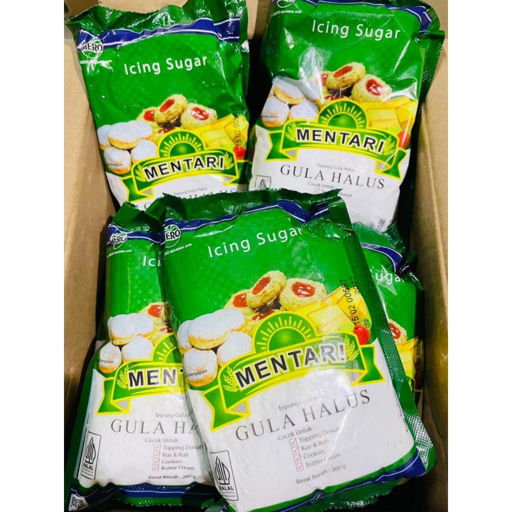 

200gr Gula Halus Icing Sugar Merk Mentari/Gula Halus Mint/Gula Halus Dingin/Gula Donat