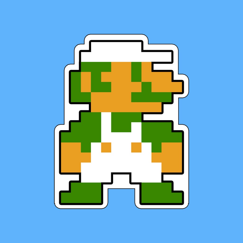 

Stiker Game Nintendo 8 Bit Mario Bros Luigi Standing Waterproof Pixel Arcade Console Sega Gameboy