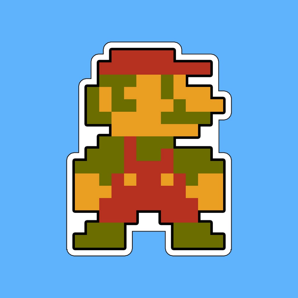 

Stiker Game Nintendo 8 Bit Mario Bros Mario Standby Waterproof Pixel Arcade Console Sega Gameboy