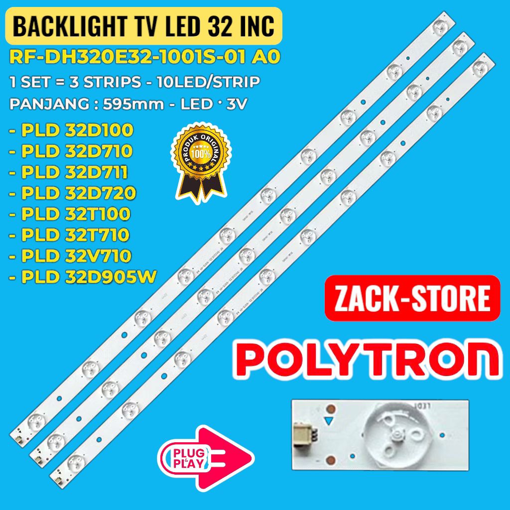 BACKLIGHT TV LED POLYTRON 32 INC PLD-32D100 PLD-32D710 PLD-32D711 PLD-32D720 PLD-32T100 PLD-32T710 P