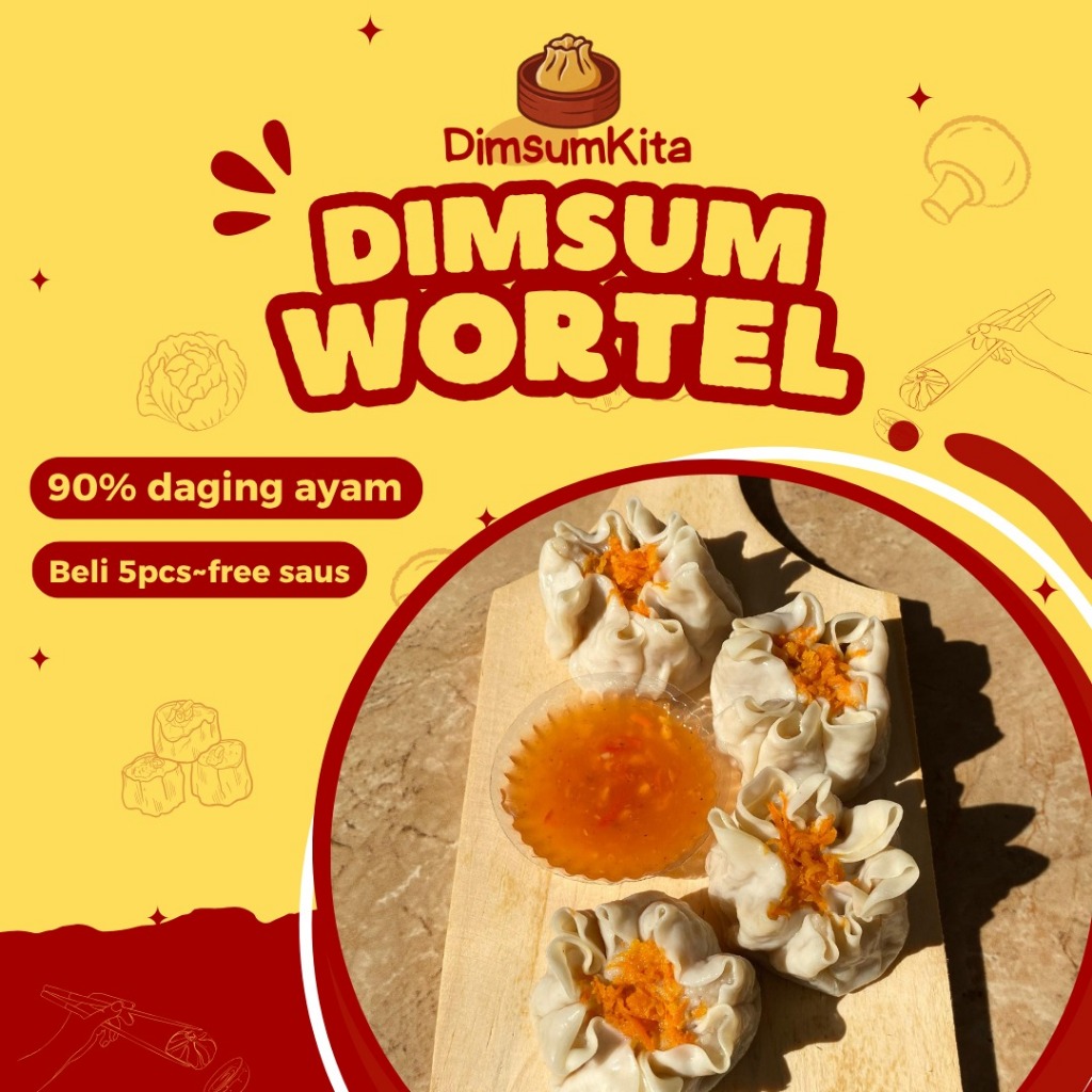 

DIMSUM PREMIUM - DIMSUM WORTEL - DimsumKita 95% DAGING AYAM FRESH - Dimsum frozen halal - Grosir - Kenyal - Tanpa bahan pengawet - Jawa Timur