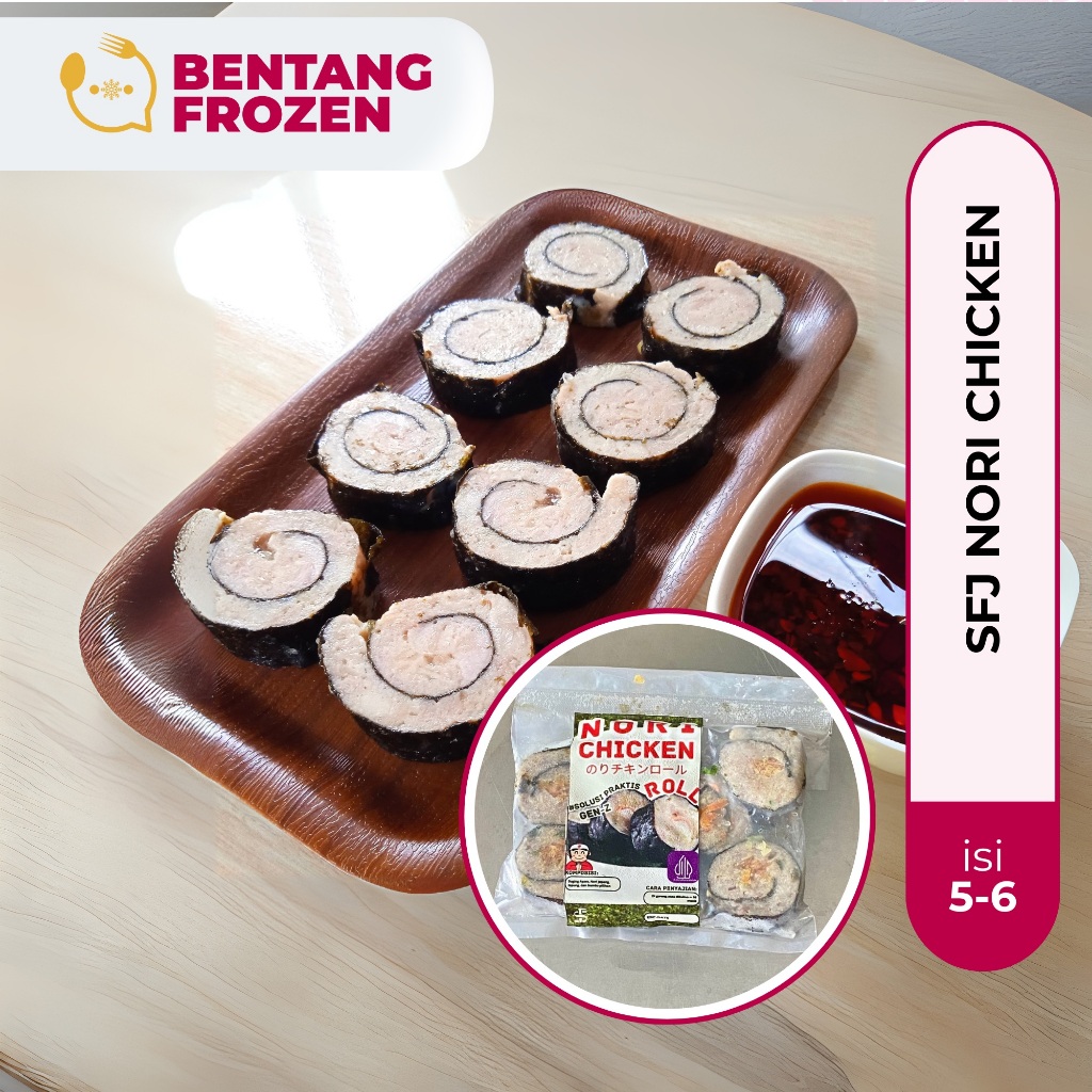 

SFJ Nori Chicken Roll Isi 6-7Pcs / Nori Ayam Frozen