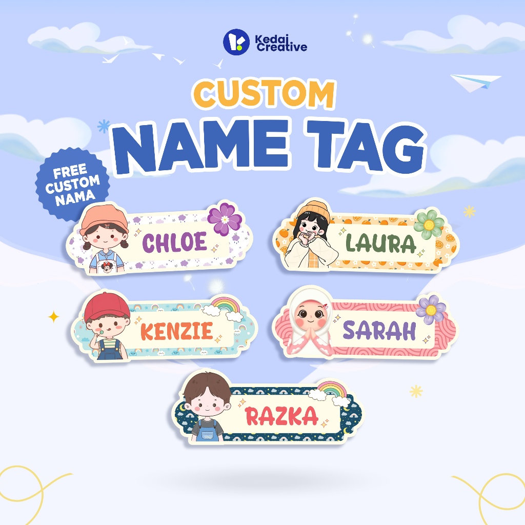 

Kedai Creative Name Tag Nama Dada Pin Akrilik Custom Nama Anak Lucu Bahan Acrylic Part 2
