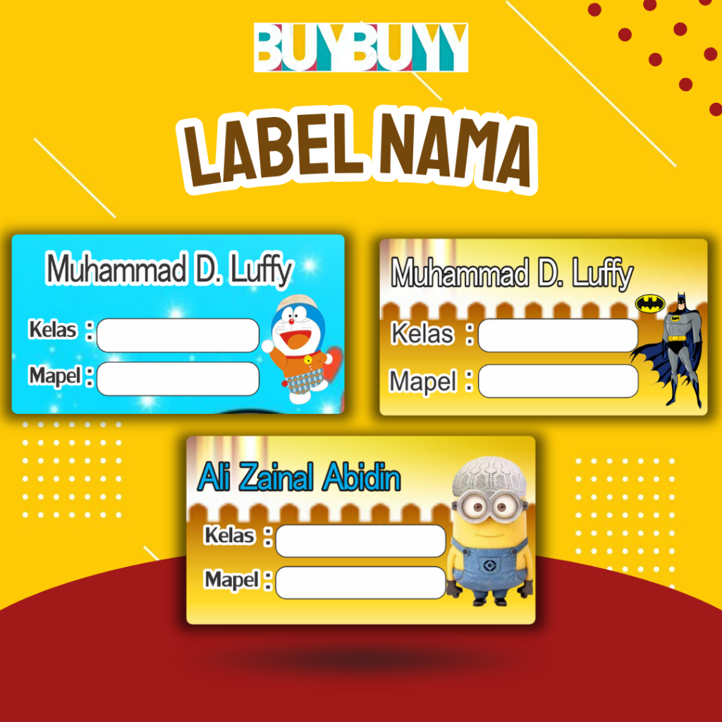 

Label Nama/Label Buku Tulis Tema Kartun,Stiker HVS