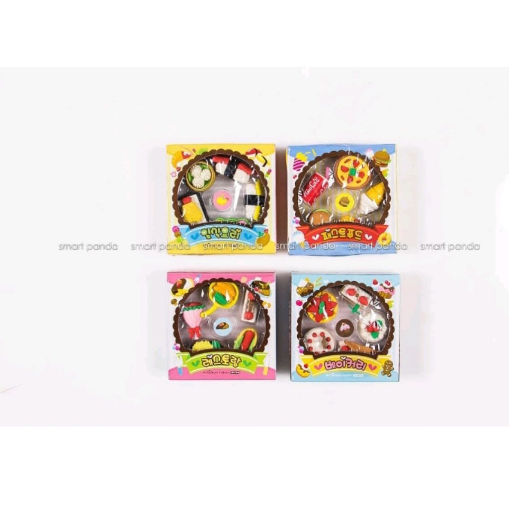 

Smart Panda Penghapus Bentuk Makanan 1000 - Set 5 Buah Penghapus Karakter Lucu untuk Anak Ukuran 10,5 x 10,5 x 3cm Stationery