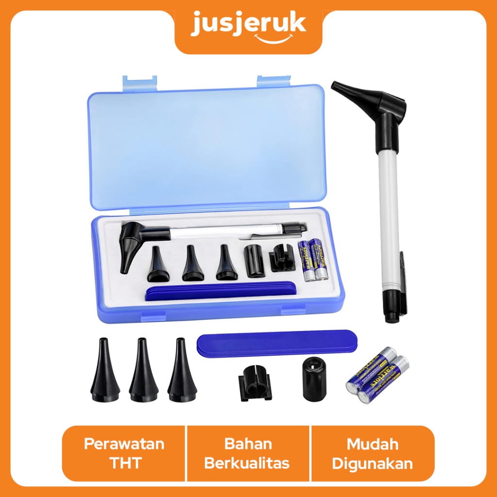 JFactory Alat Pemeriksa Telinga THT Otoskop Lengkap Dengan LED