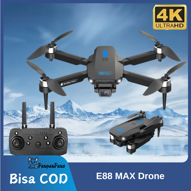 E88 MAX Remote Control Drone Brushless Motor Profesional Profesional Wide Definisi Tinggi Kamera Tin