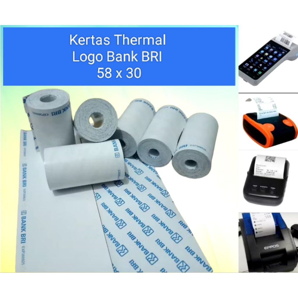

Kertas Struk Kasir Thermal 58X30 LOGO BANK BRI ATAS BAWAH untuk BRILINK EDC BRI