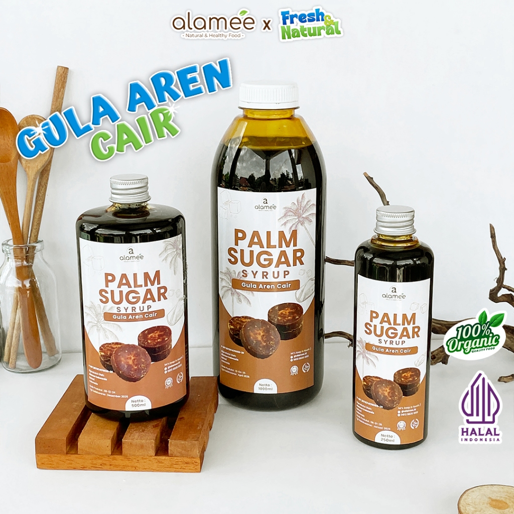 

ALAMEE Gula Aren Cair Syrup Palm Sugar Cair Organic Organik Pure Murni Barista Brown Sirup Natural fresh and natural