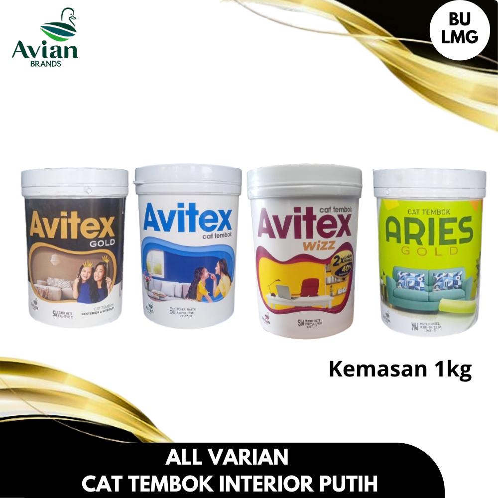 Cat Warna Putih (1Kg) SW Superwhite || Avitex Gold || Avitex Interior || Avitex Wizz || Aries Gold