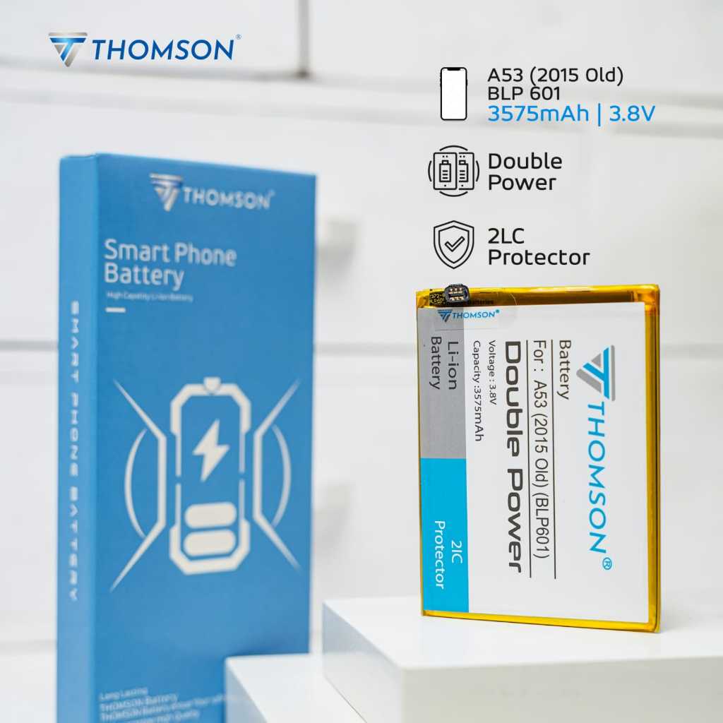 Baterai Thomson Double Power 2IC Protector Tipe Oppo BLP601/A53 2015 (old) Original