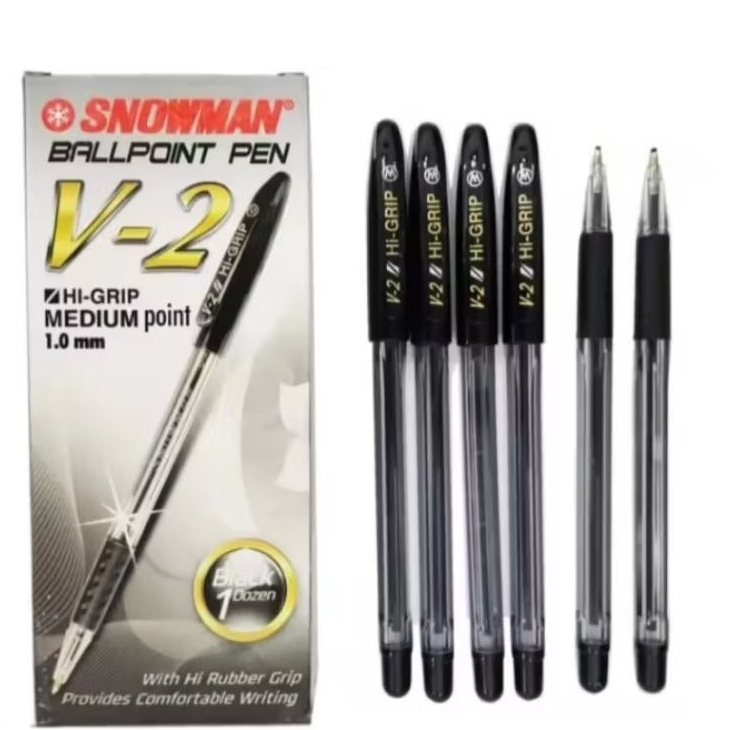 

[12 PCS] PULPEN SNOWMAN V-2 HI-GRIP FINE POINT 1.0 MM