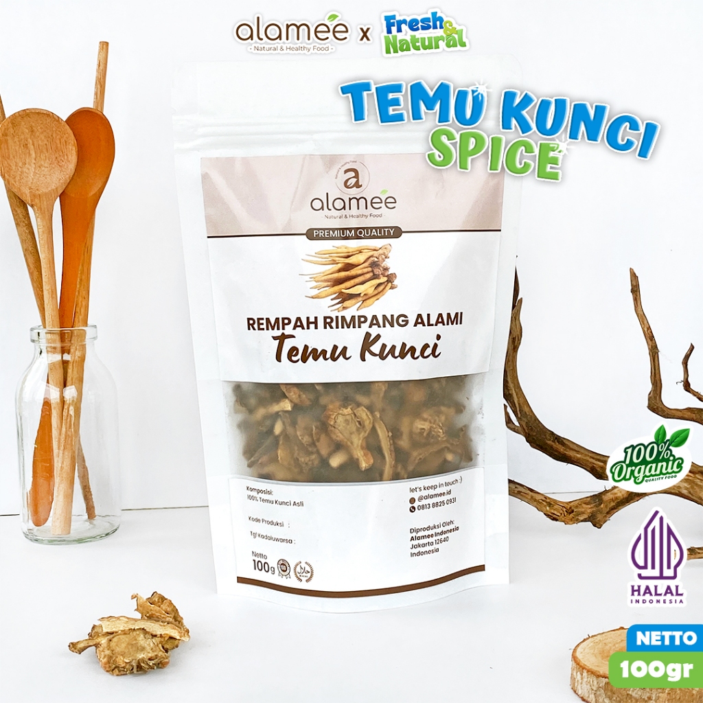 

ALAMEE Temu Kunci Kering Fingerroot Rempah Rimpang Alami Iris Bumbu Seasoning Masakan Masak 100gr fresh and natural