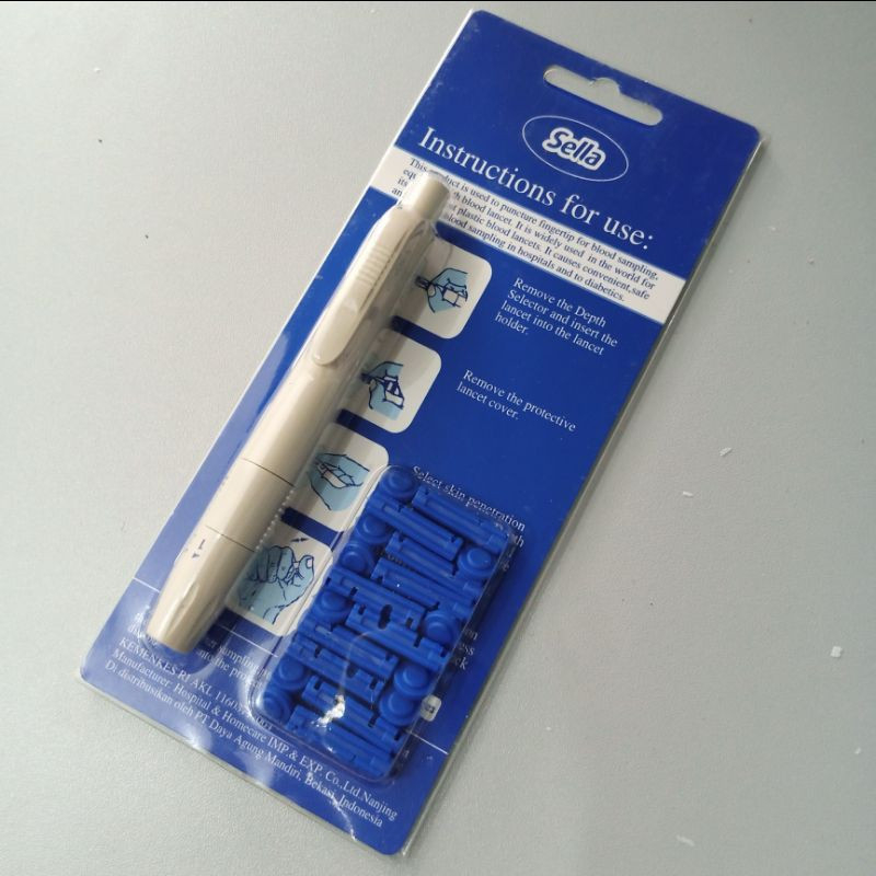 Pen + Jarum  Lancet Bekam/Pen Lancing Device Pen Lancet Bekam