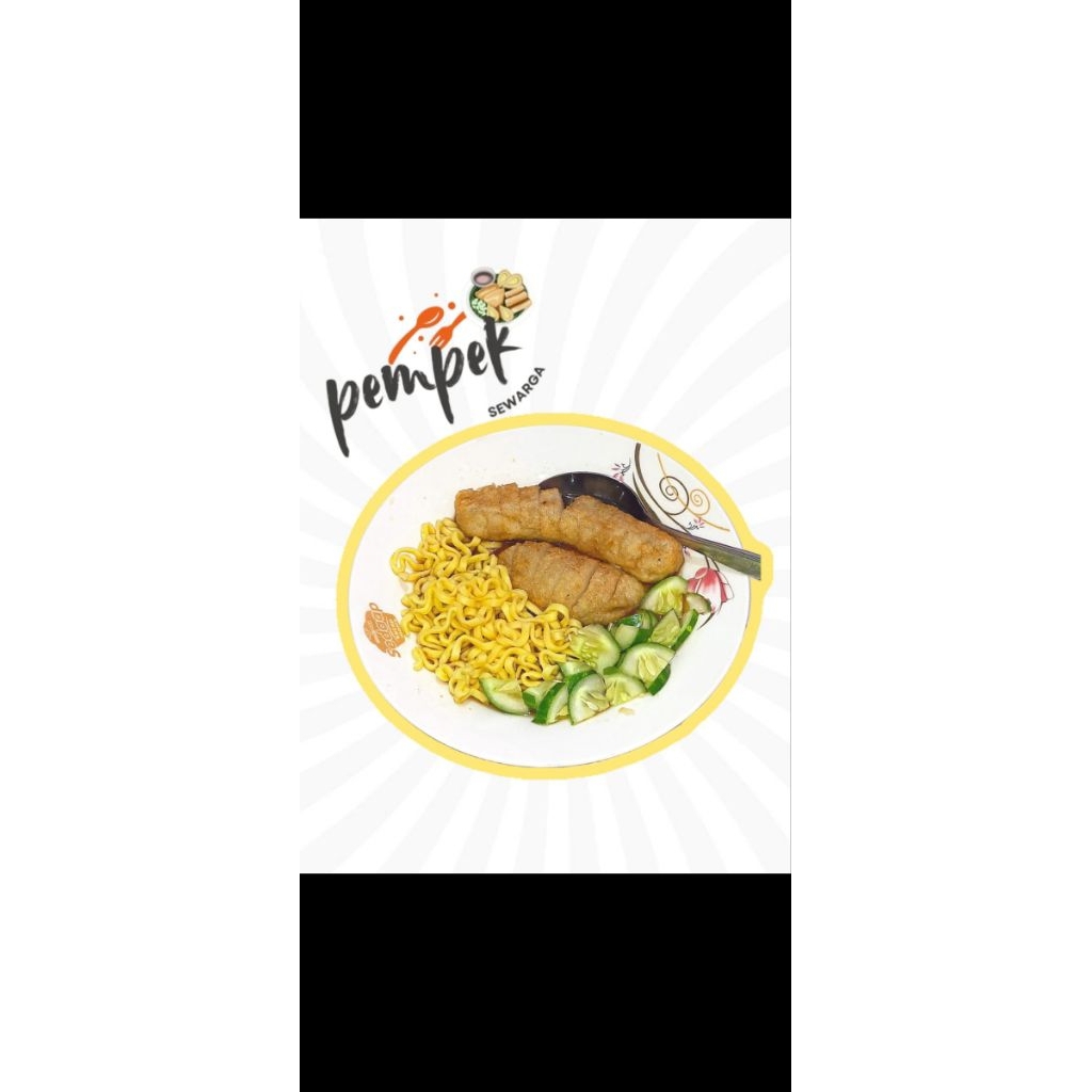 

pempek goreng + mie + timun + cuko