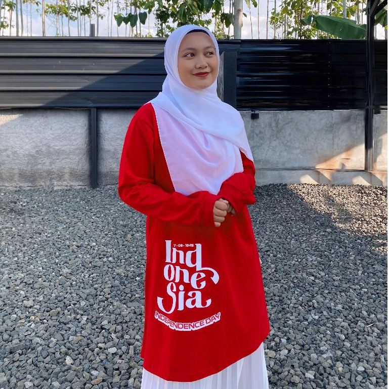 Kaos Tunik Dewasa 17 Agustus Merah Putih Jumbo - Lagi Hujan