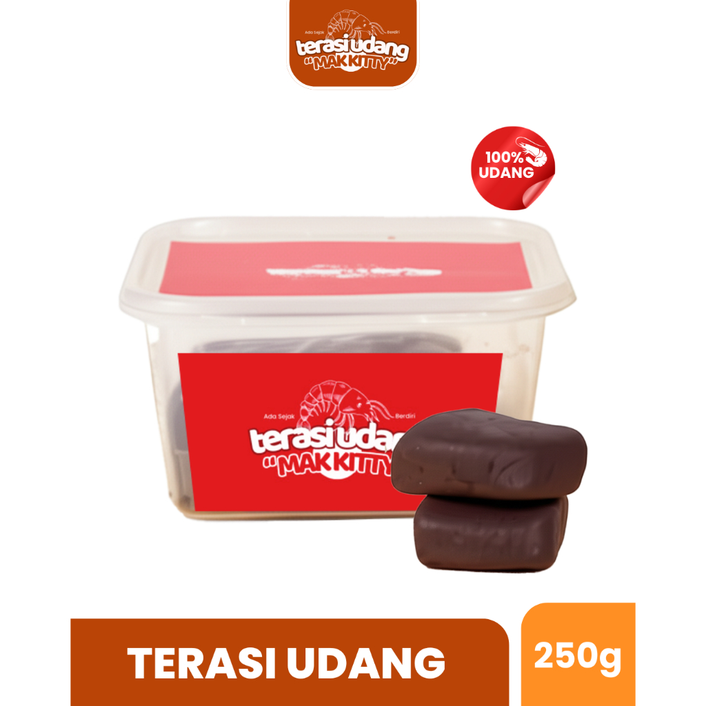 Terasi Udang Mak Kitty 250g | Kemasan Praktis Terasi Udang Tanpa MSG 100% Udang Asli Sidoarjo