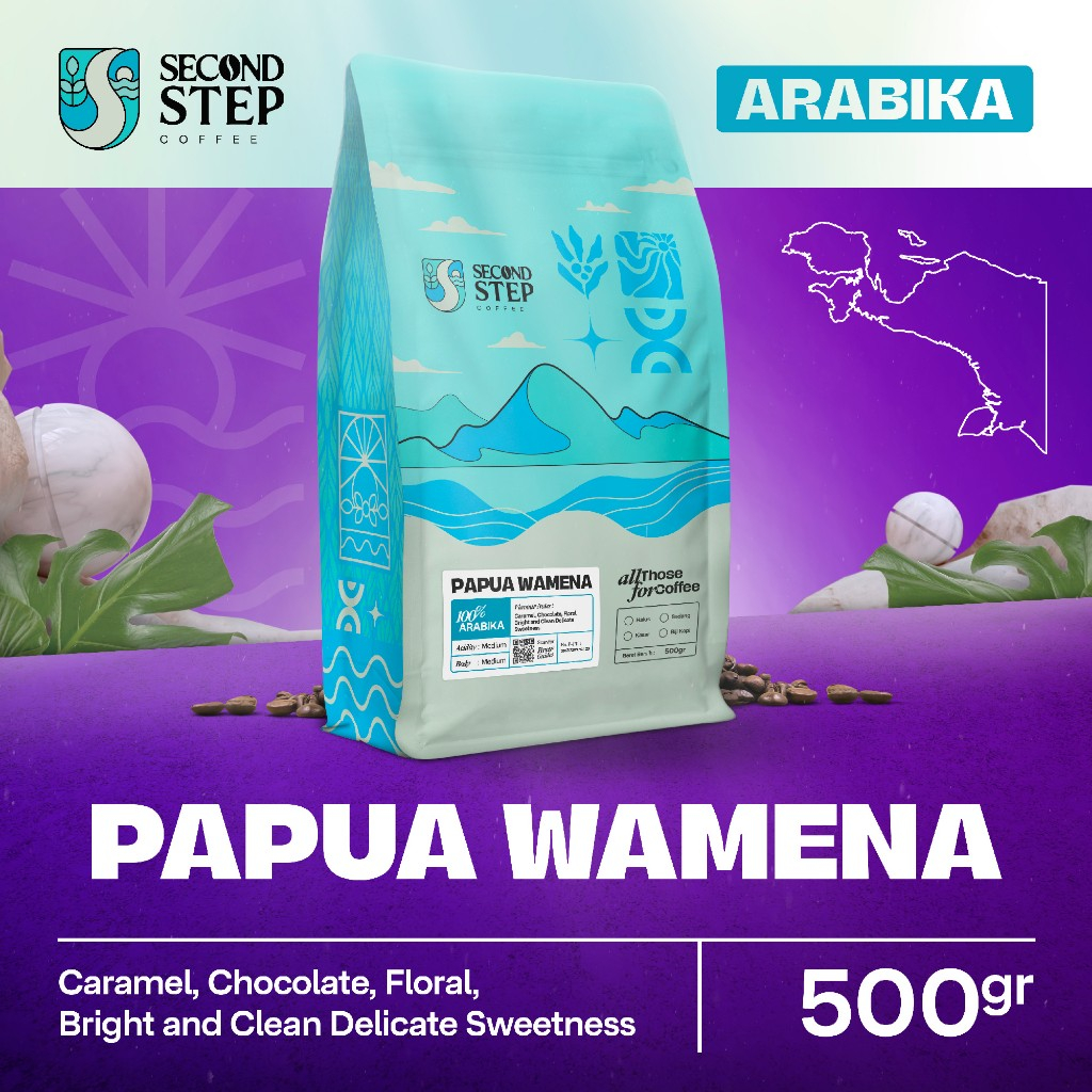 

Biji Kopi Arabika Papua Wamena Arabica Coffee Roast Beans 500gr Biji Bubuk