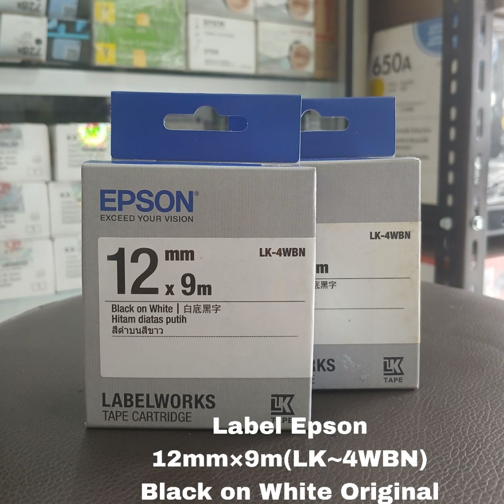 

Epson LabelCatridge 12mm×9m Black on White (LK-WBN) Original