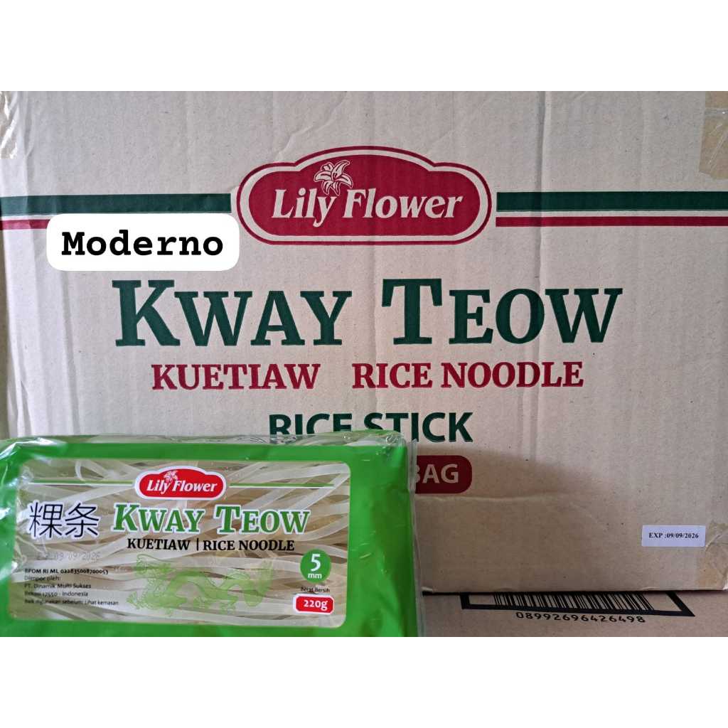 

Lily Flower Kway teow - Lily Flower Rice noodle - Lily Flower Kuetiaw 220gr x 24