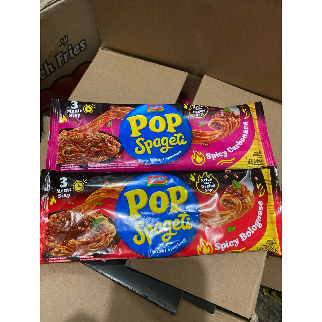 

Indomie Pop Mie Spaghetti 80gr (3pcs) – Varian Spicy Carbonara & Bolognese