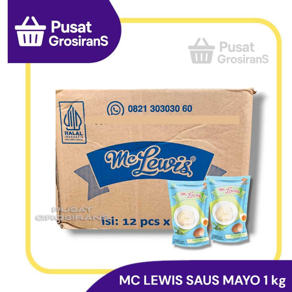 

Mc Lewis Mayonais Original / Sweet Mayonais / Hot Spicy Mayonais 1kg 1 karton isi 12pcs