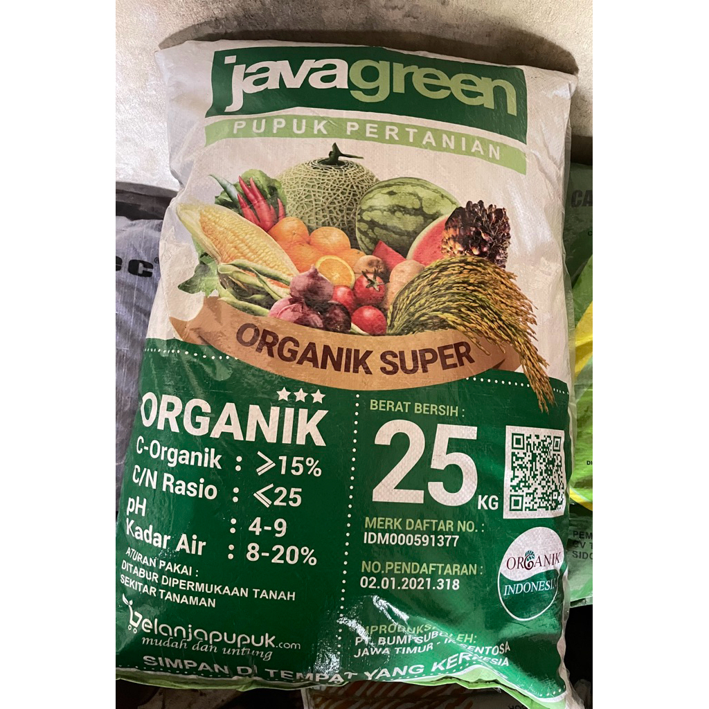 Pupuk Organik Java Green Pupuk Pertanian 25KG