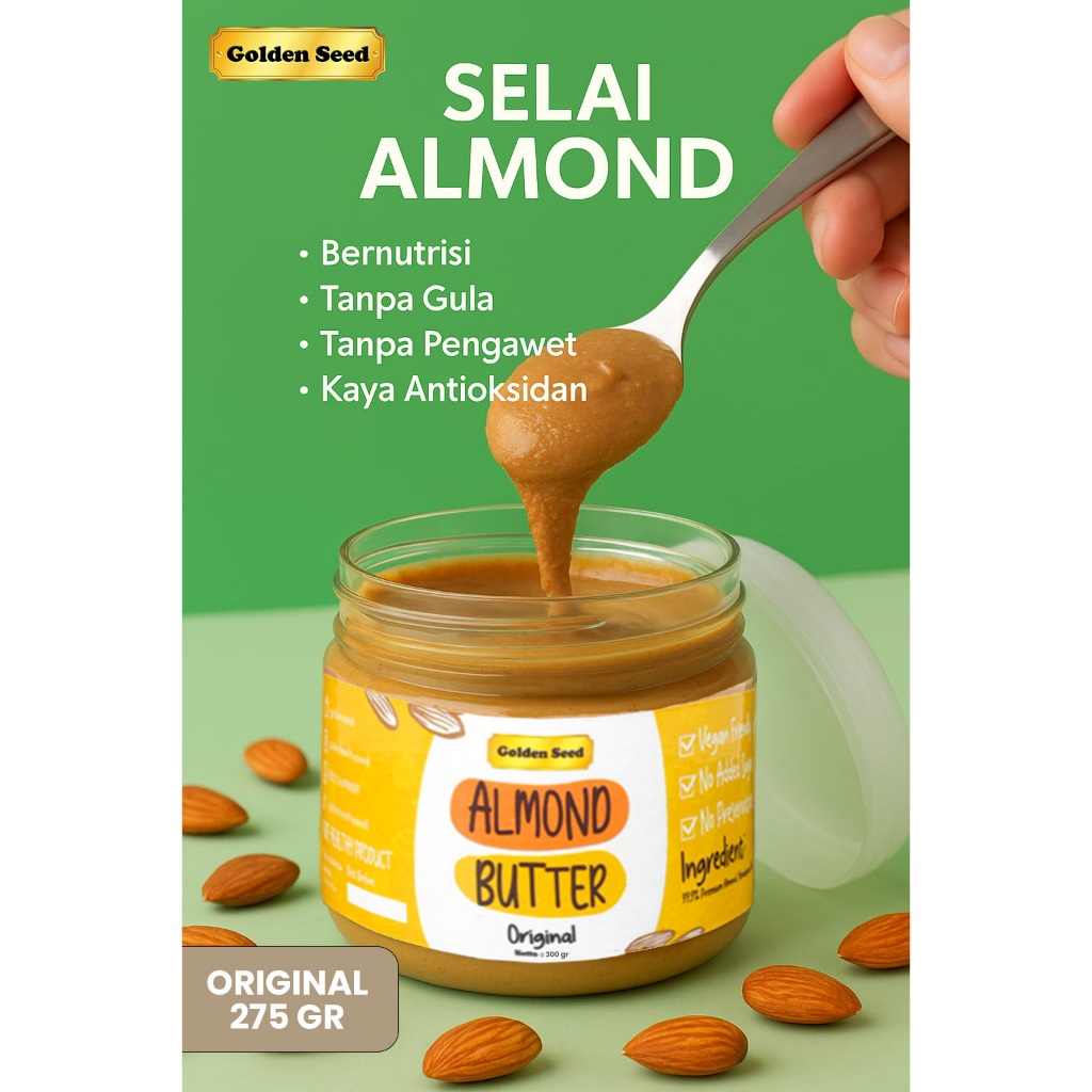 

Cahayadstore Selai Almond / Home Made Almond Butter / Selai Kacang Almond 100% Murni/ Selai Almond