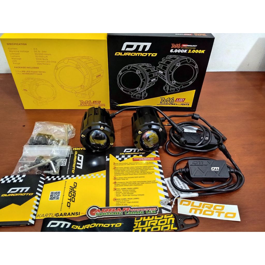 DUROMOTO M6 LAMPU HEADLAMP KALBUT  MINI LASER PREMIUM 100 WAT LAMPU SOROT duromoto m6