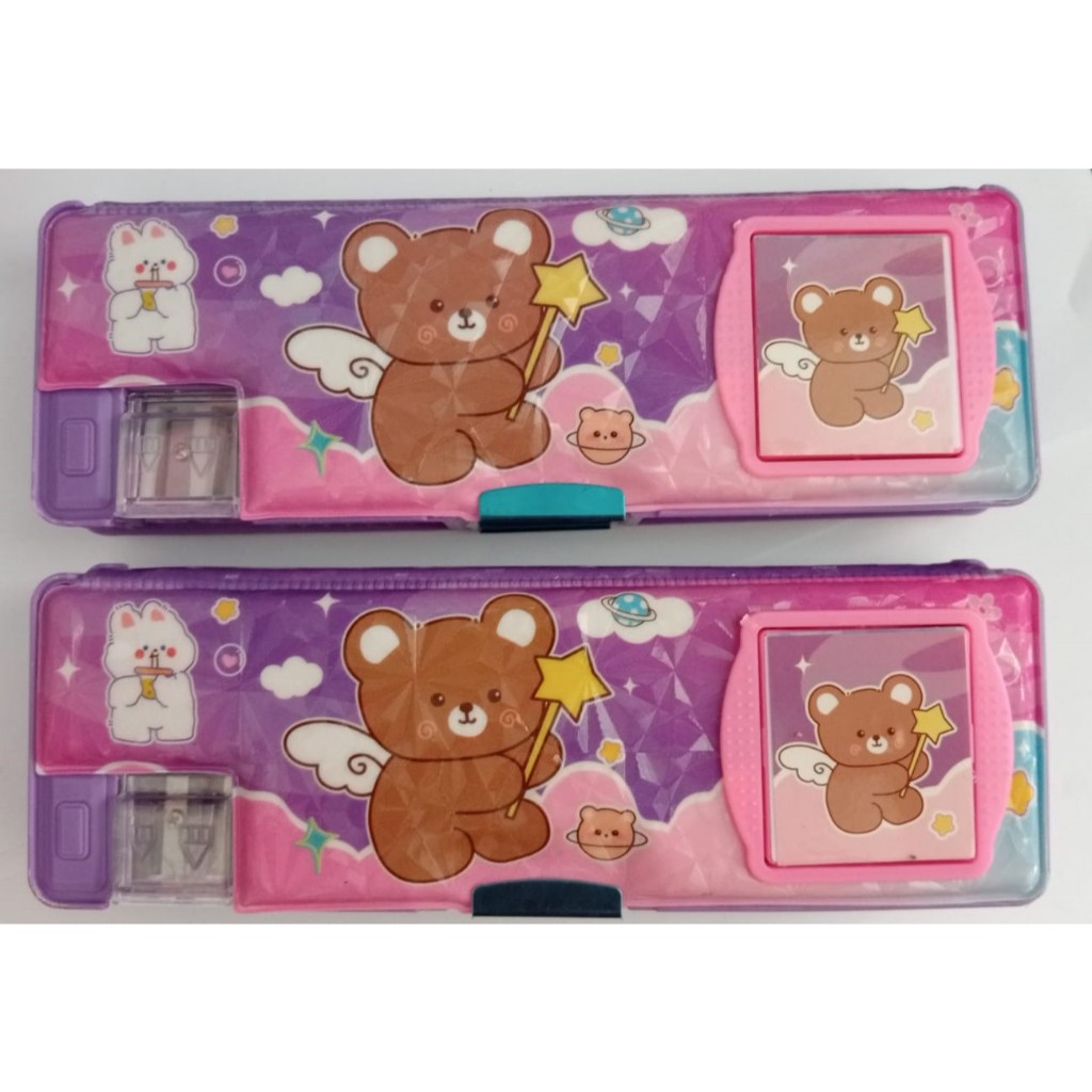 

Squeezy Tempat pensil/pulpen ada kalkulator dan rahutan pensil ukuran 7 x 22 CM