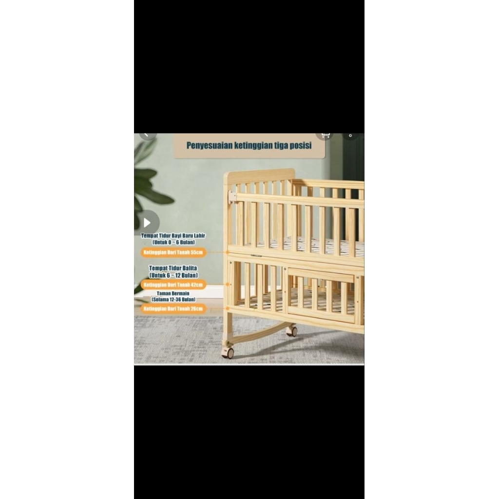 Baby Box kayu PRELOVED tanpa cat, tanpa plamir.