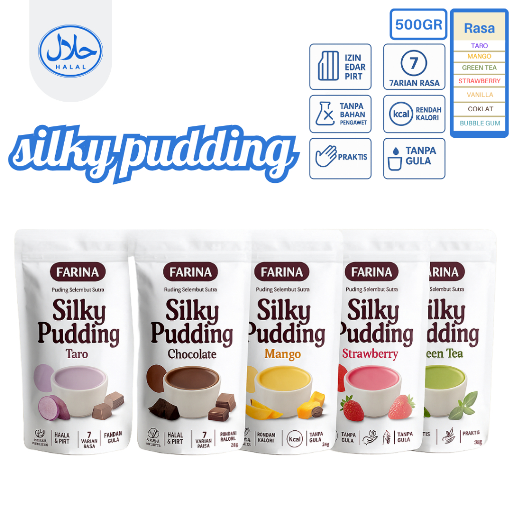 

Silky Pudding Aneka Rasa / Bubuk Puding Sutra Lembut Premium