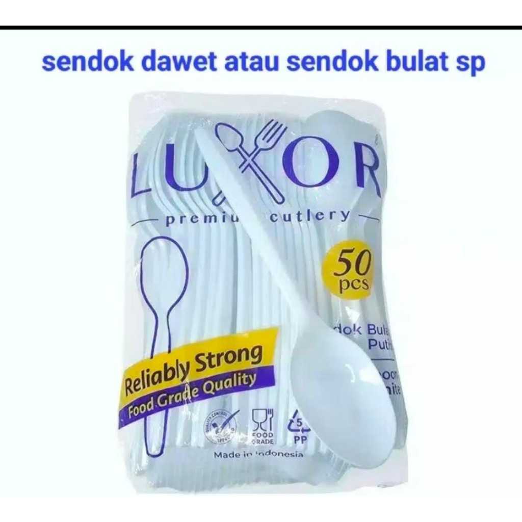 SENDOK PLASTIK LUXOR DAWET isi 50 -;BUAH - SALAD - ES / Sendok Plastik Bubur