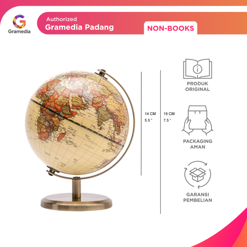 

Gramedia Padang - DVN Globe 14CM Vintage Dia 5.5-inch