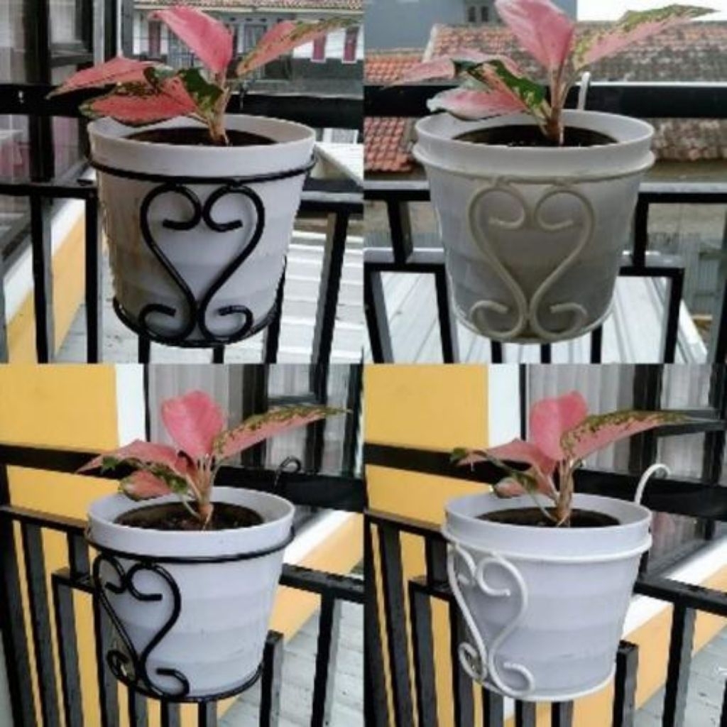BALKON LOVE / Rak Pot Bunga Gantung Pagar balkon BENTUK LOVE/Rak Gantungan Besi Pot Pagar BENTUK LOV