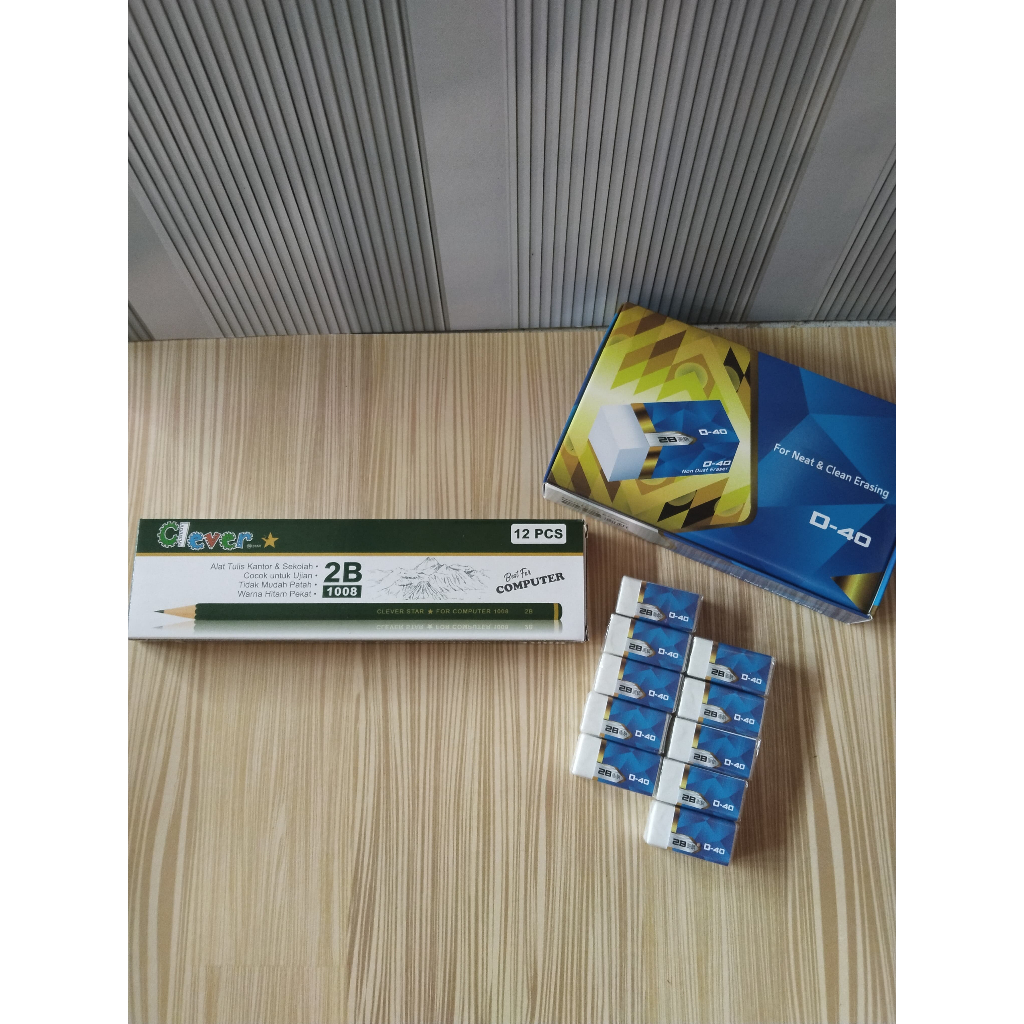 

TERBARU PAKET HEMAT PENSIL CLEVER STAR HIJAU 1 PACK + 10PCS PENGHAPUS DAVIS PUTIH