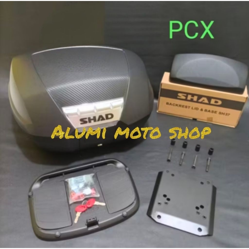 paketan box shad 44 komplit backrest sandaran & breket box csj pcx 150 pcx 160