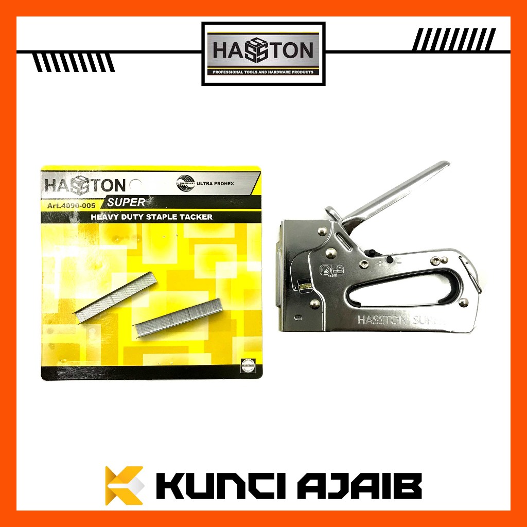 

HASSTON 4090-005 Staples Gun Tacker 3 in 1 - Stapler Jok Tembak Hekter 3 Way Staple Heavy Duty