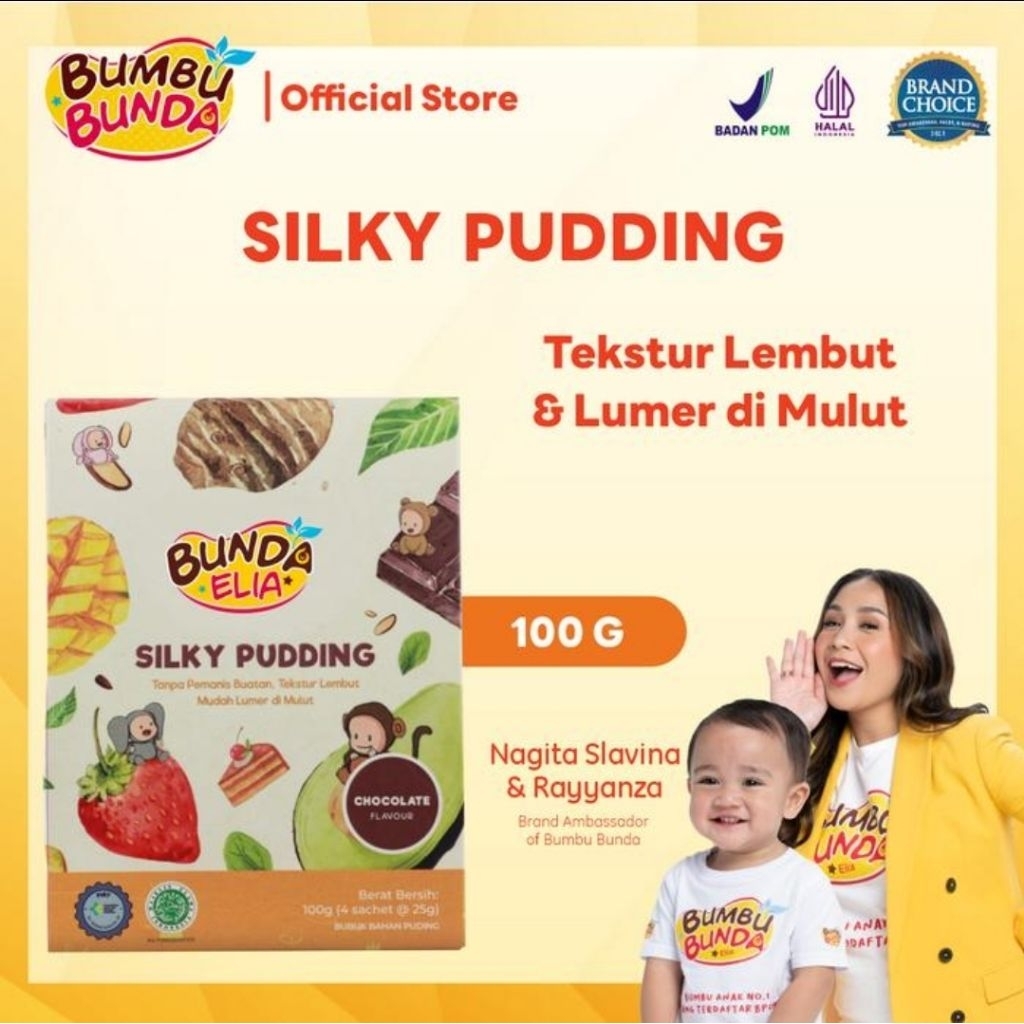 

Bumbu Bunda Silky Pudding Strawberry Coklat 100gr( isi 4) Cemilan MPASI Puding Sehat