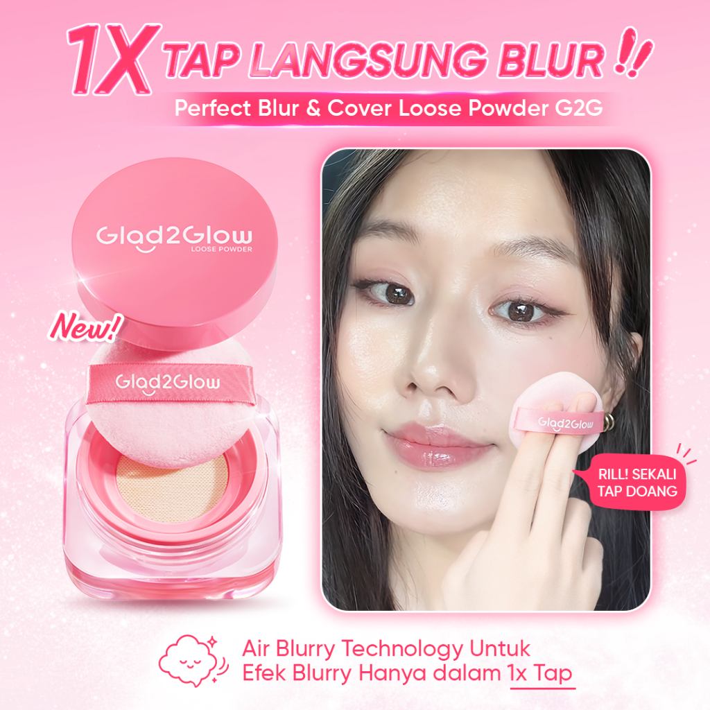[100% ORIGINAL] Glad2Glow Perfect Blur&Cover Loose Powder Finishing Kontrol Minyak Tahan Lama Anti L