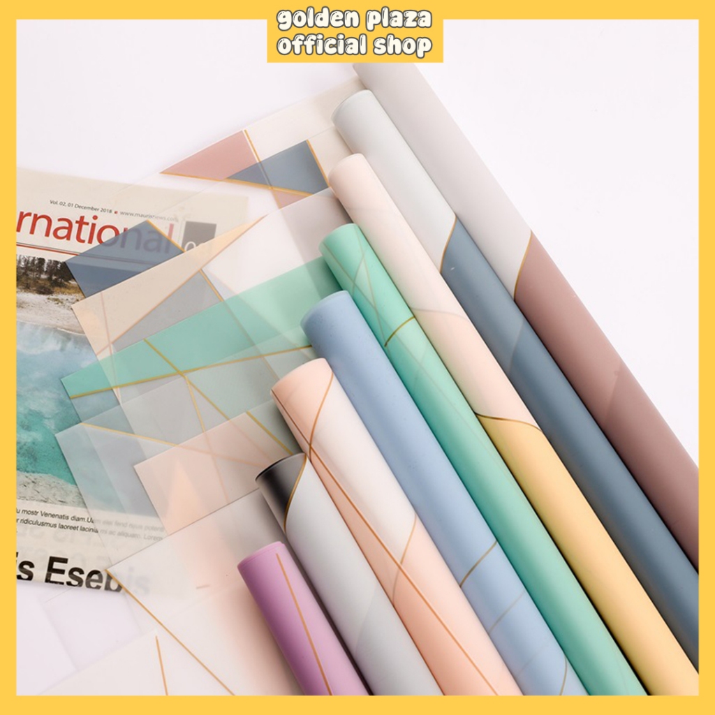 

(1 PACK ISI 20 LEMBAR) Flower Wrapping Cellophane Paper Semi Transparan Motif Nosha Magnetic Line Kertas Buket Bunga KB6063